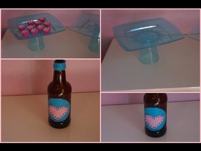 DIY:Bandeja para docinhos e centro de mesa de garrafa
