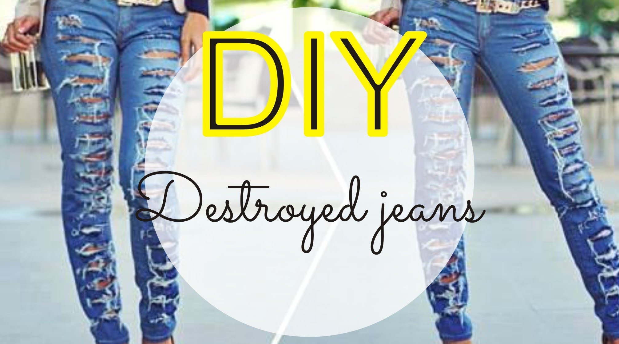 DIY - Customização de calça FÁCIL - Como fazer Destroyed jeans