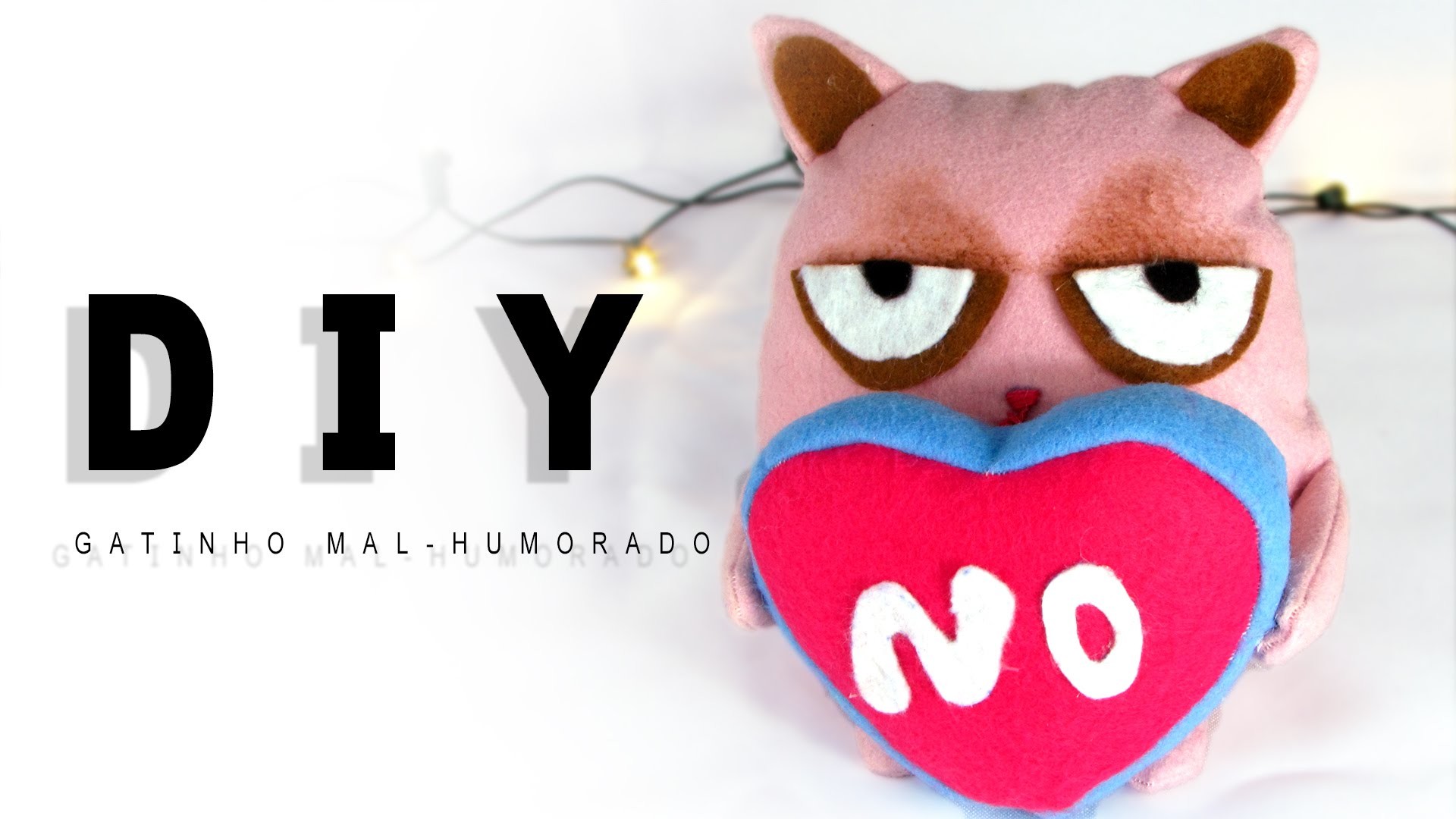 DIY Faça você mesma: gatinho mal-humorado dia dos namorados | Poly Gonçalves