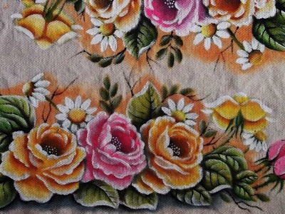 Pintura em tecido "Rosas parte 3"(Final)