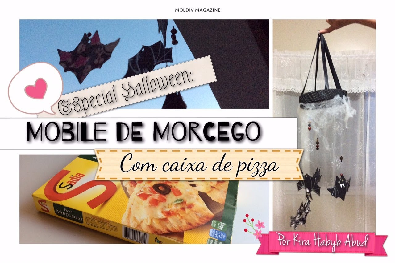 DIY: Móbile de Morcego com caixa de Pizza!