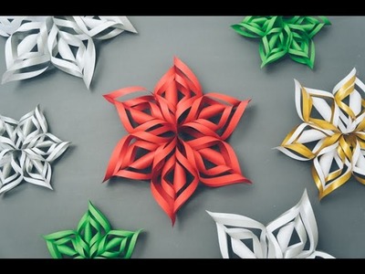 Como fazer flocos de Neve 3d com Papel - Decoração Festa Frozen - Paper Snowflakes EASY DIY