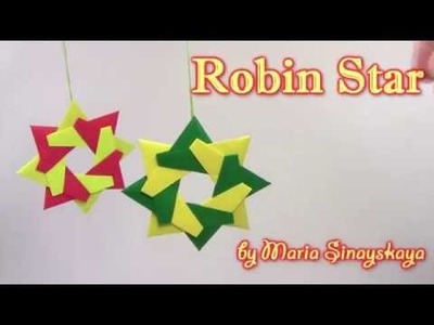 Christmas Origami Robin Star  by Maria Sinayskaya -  Yakomoga Origami tutorial
