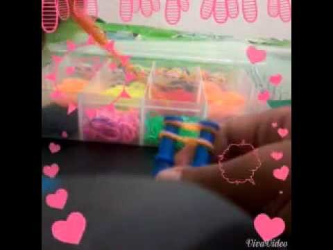 Como fazer pulseira fina de elasticos rainbow loom