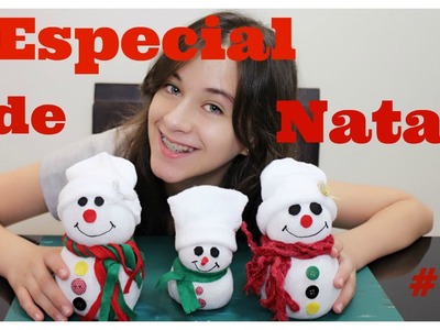 Especial de Natal # 1: DIY Boneco de Neve de Meia com Carol Santina  #vlogmas