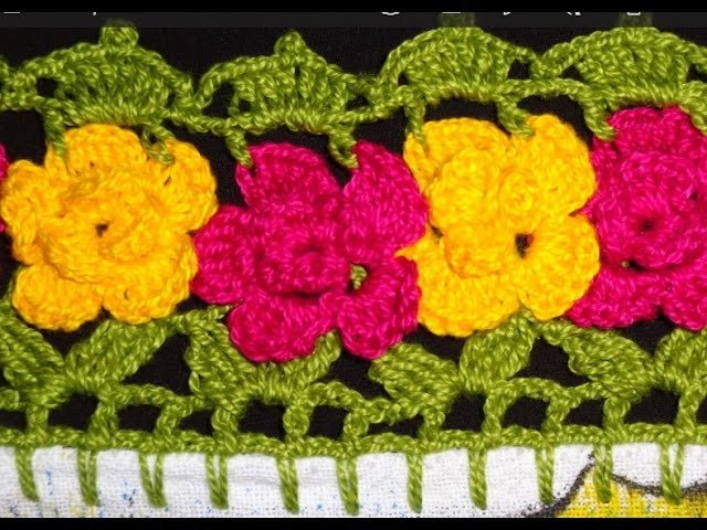 Barrado em crochê de flores - CROCHÊ 14