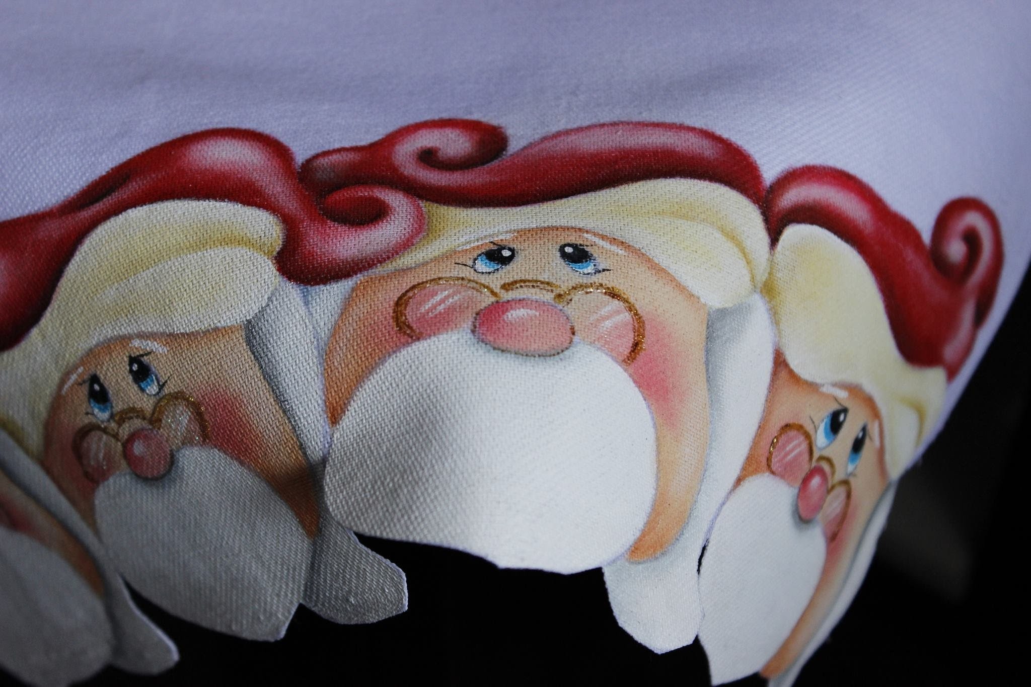 Pintura em tecido Eliane Nascimento: Barradinho de Papai Noel