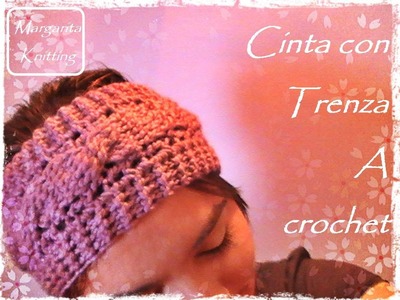 Cinta para el pelo con trenza a crochet (diestro)