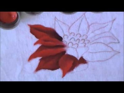 Como pintar a flor de natal, bico de papagaio - pintura em tecido