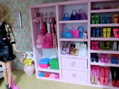 Como fazer "Guarda-Roupa Closet" com Papelão, para Barbie e Outras Bonecas (#4 - Coisas de Quarto)