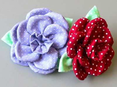 Flor em tecido com 11 petulas Passo a Passo - Fabric flower tutorial