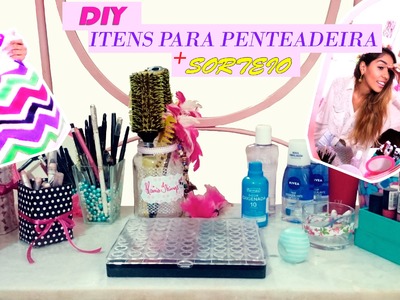 DIY-Dicas+itens p. organizar a penteadeira e agilizar a make+SORTEIOS|Spring Room Decor|LetíciaDIY