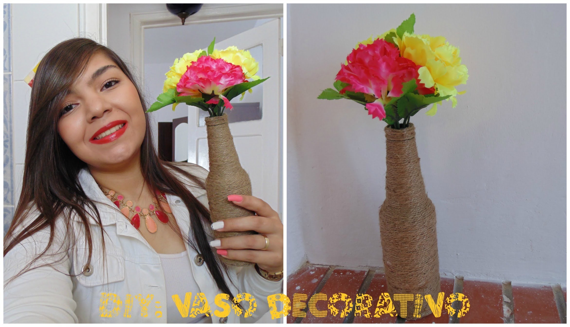 DIY:Faça você mesma vaso decorativo com flores e garrafas