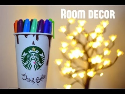 DIY: Copo decorado Starbucks. porta canetas