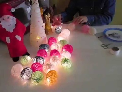 DIY Enfeites de árvore de natal com luzes