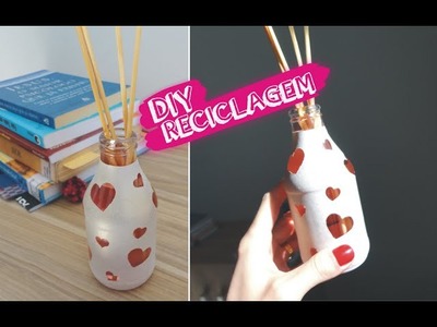 DIY garrafa para aromatizador #1 | Garrafa decorada | Reciclagem de garrafa de vidro | Lilian Luz