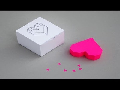 ♥DIY: Caixinha coração 3D (Box Heart Shape 3D)