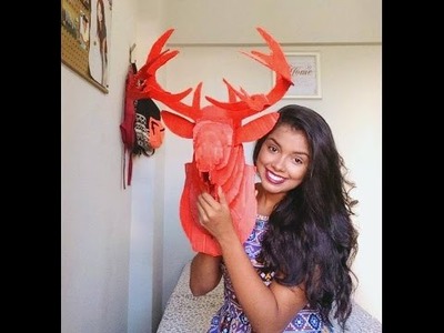 DIY- Moose Head| Faça Você Mesmo- Cabeça De Alce. Veado- Decoração