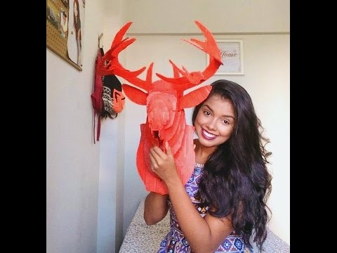 DIY- Moose Head| Faça Você Mesmo- Cabeça De Alce. Veado- Decoração