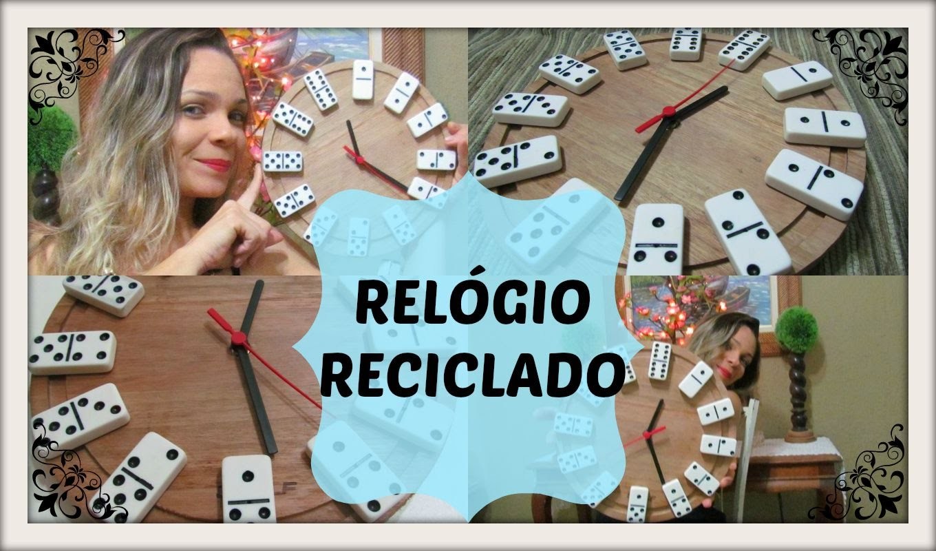 DIY:RELÓGIO DE  PAREDE RECICLADO.DOMINÓ