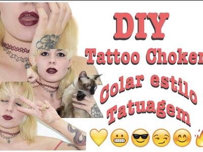 DIY | Como fazer Tattoo Choker (Colar estilo tatuagem) Muito Fácil | Ft. Mau Mau