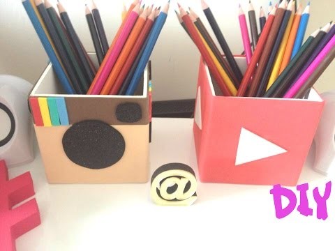 Porta Lápis | Instagram e Youtube - DIY ♥ ♥
