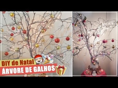 DIY: Árvore de Natal FÁCIL com galhos secos. christmas idea | Andressa Moraes