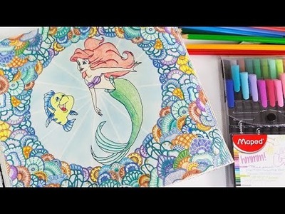 Oceano Perdido Mandala de Corais Sereia Ariel Disney Livros de Colorir DIY