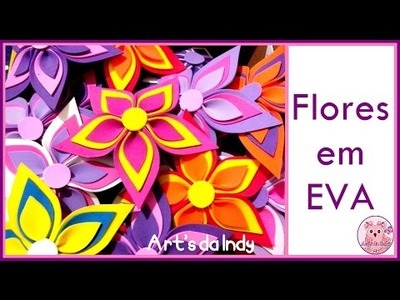 DIY - Flor com cinco pétalas em EVA