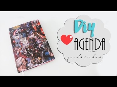 DIY volta às aulas: Agenda. caderno quadrinhos - Capitão América! MUITO FÁCIL!