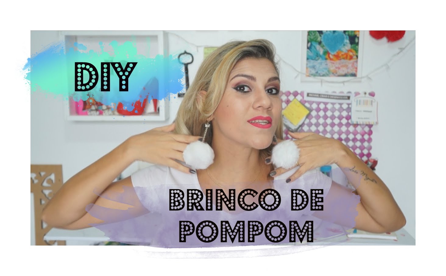 DIY - Brinco de Pompom (Pelúcia) - Thays Travassos