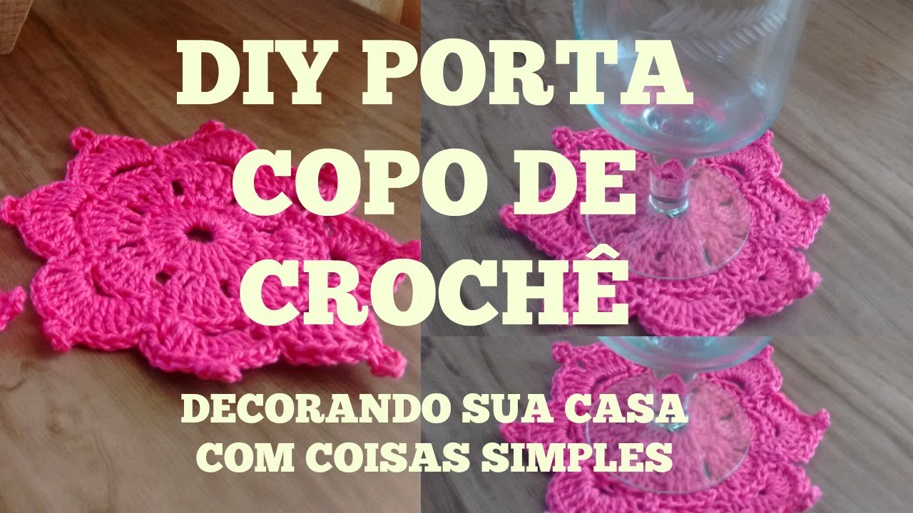 DIY Porta Copo de Crochê By Drikka Mota