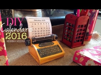 Calendário de mesa  2016 máquina de  escrever Diy | Faça você mesma calendário de mesa