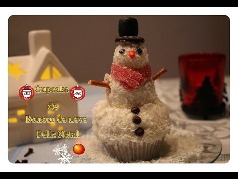DIY: Comidas decoradas para o Natal Cupcake Boneco de neve ( Snowman)