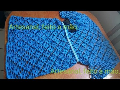 Vestido azul adulto feito em croche parte 6
