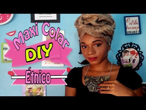 DIY-MAXI COLAR COM ESTAMPA ÉTNICA (Feito com Caixa de Leite)