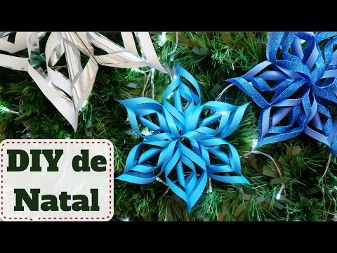Decoração de NATAL baratinha #7: Estrela ou flor de papel |DIY - Faça você  mesmo