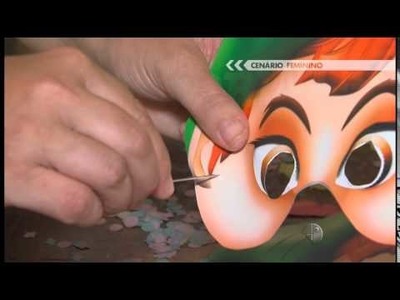 Artesanato - Máscara de Carnaval - Cenário Feminino em 31.01.2015