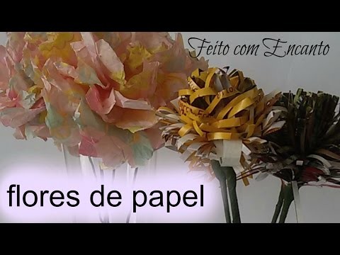 DIY.Flor de Revista e Papel de Seda