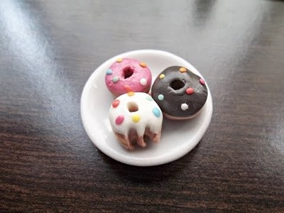 Tutorial: Como fazer miniatura de Donut para Barbie e outras bonecas - DIY biscoito e rosquinha