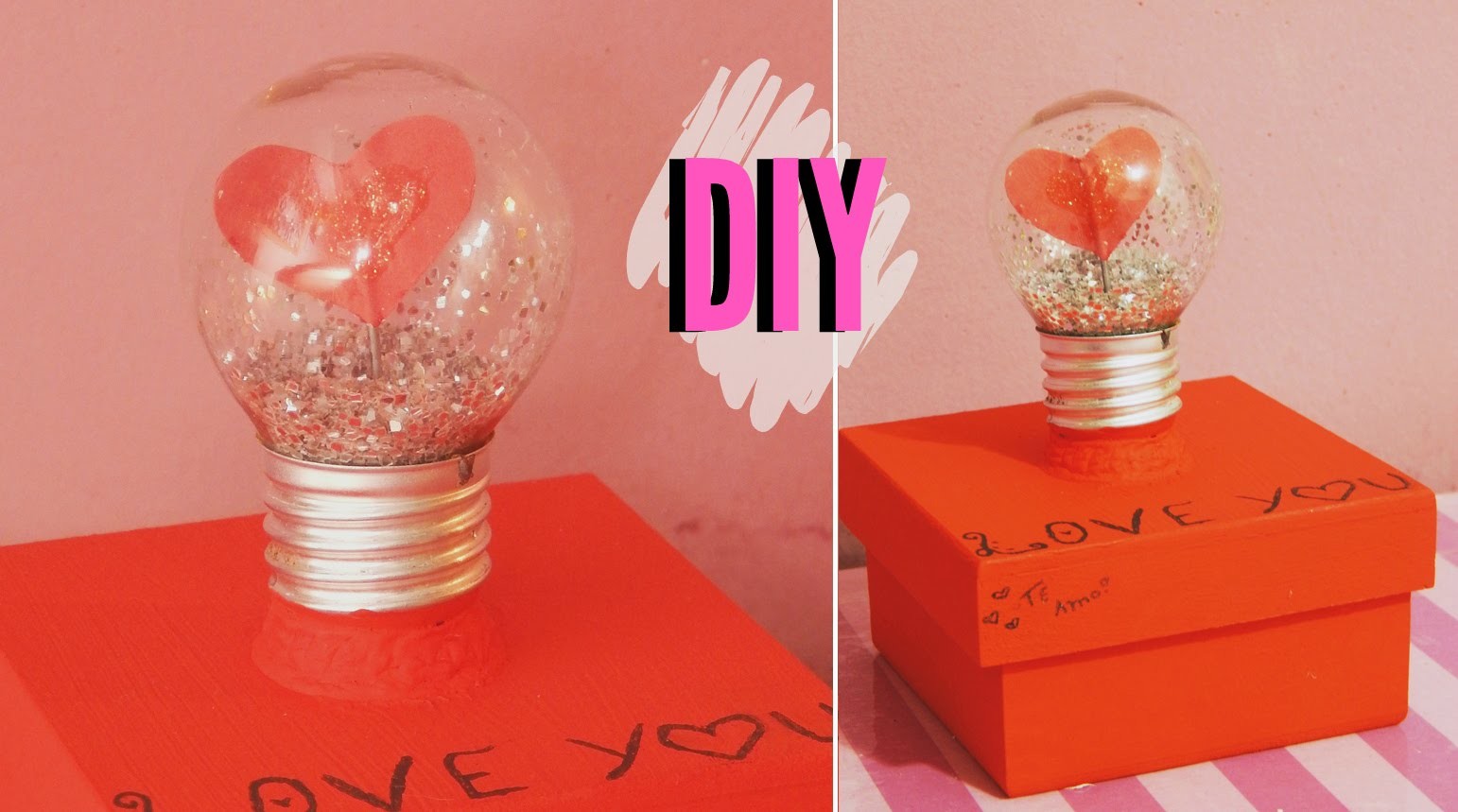 DIY:: Caixa fofa, lâmpada com coração | Andressa Moraes