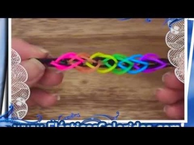 Como fazer pulseira Fusilli  - Rainbow Loom - Elásticos Coloridos