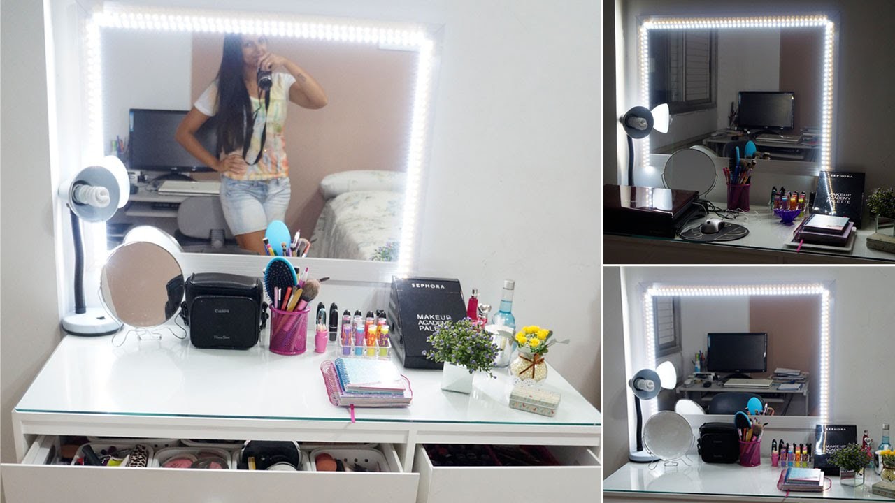 DIY Faça Você Mesma | Espelho Camarim com Led - Por Jéssica Freitas