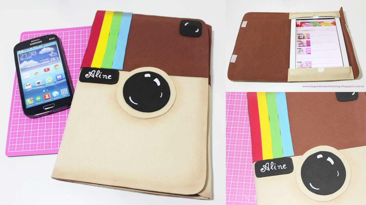 DIY -  Como Fazer Capa para Ipad ou Tablet com logo do Instagram