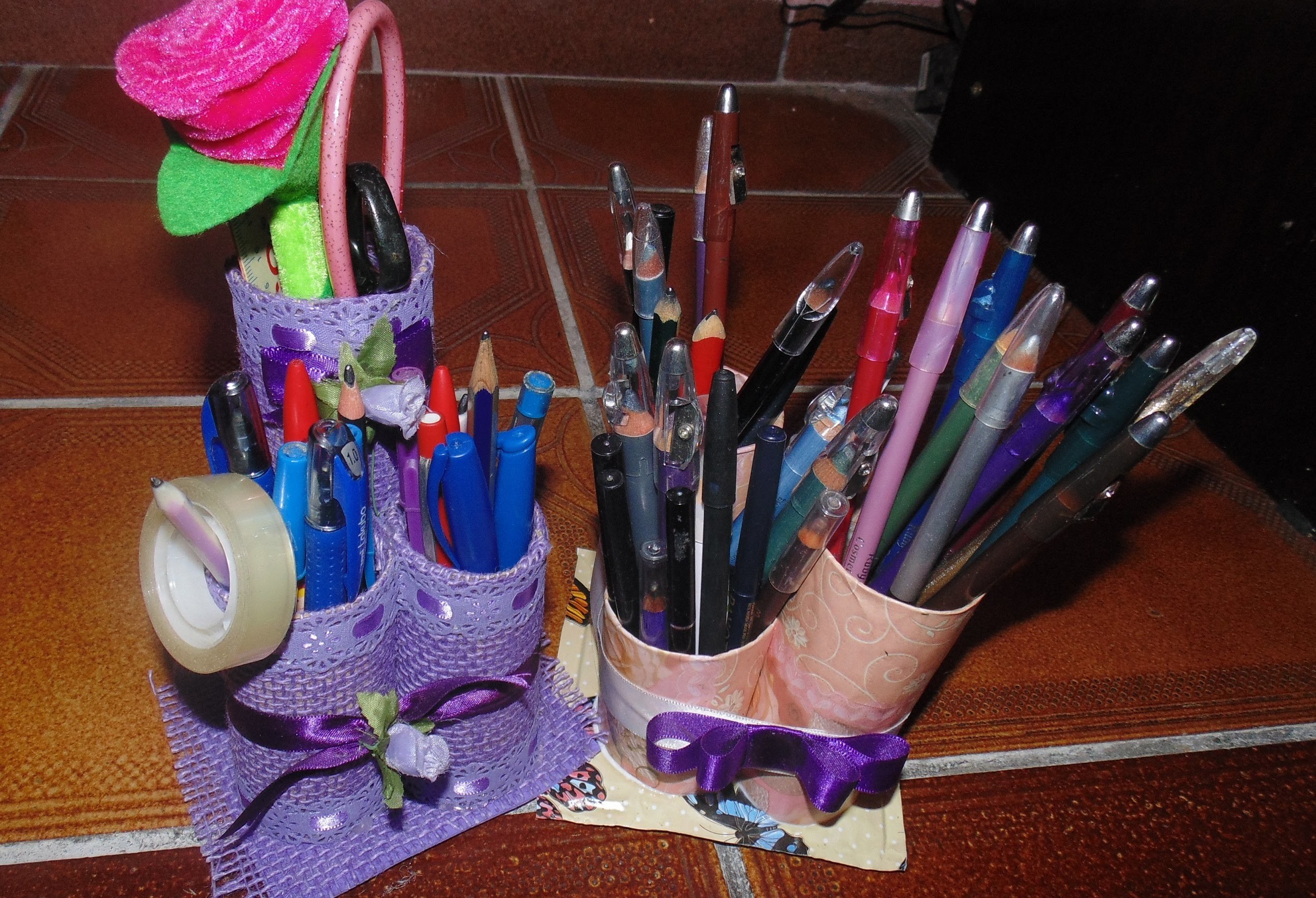 DIY Faça você mesma: organizador de mesa porta lápis por Lyly Martins