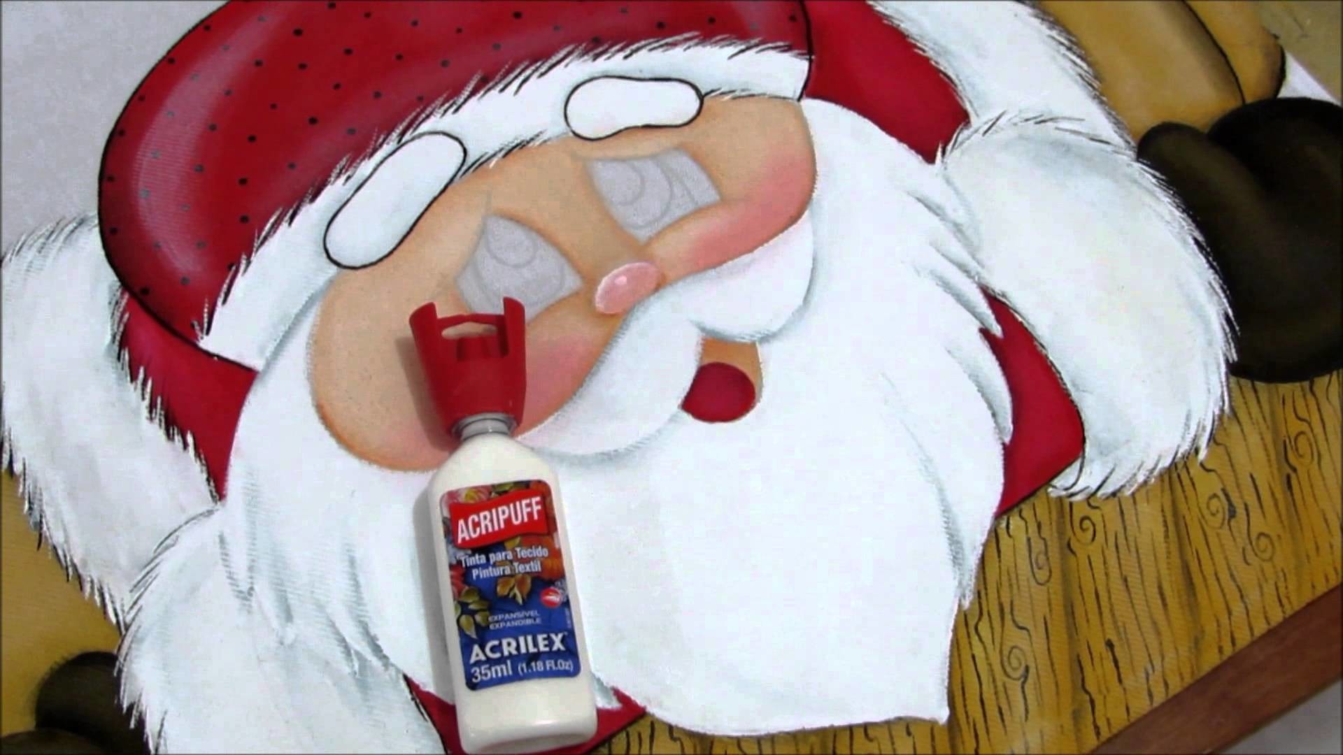 Pintura em tecido - Papai Noel - Parte 2 Final