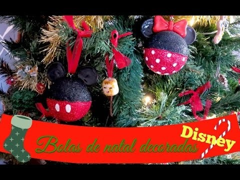 BOLA DE NATAL DISNEY DIY (Disney's Christmas ornaments) | #POCFazendoArte Ep. 40