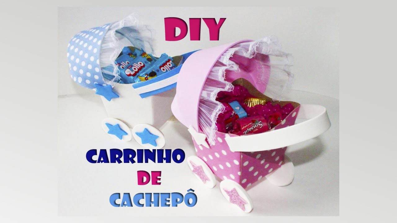 DIY crafts: carrinho de bebê com cachepô - Centro de mesa- Baby tea