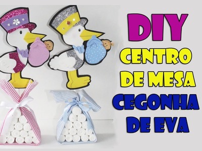 DIY crafts: cegonha para centro de mesa chá de bebe e fraldas -  BABY SHOWER