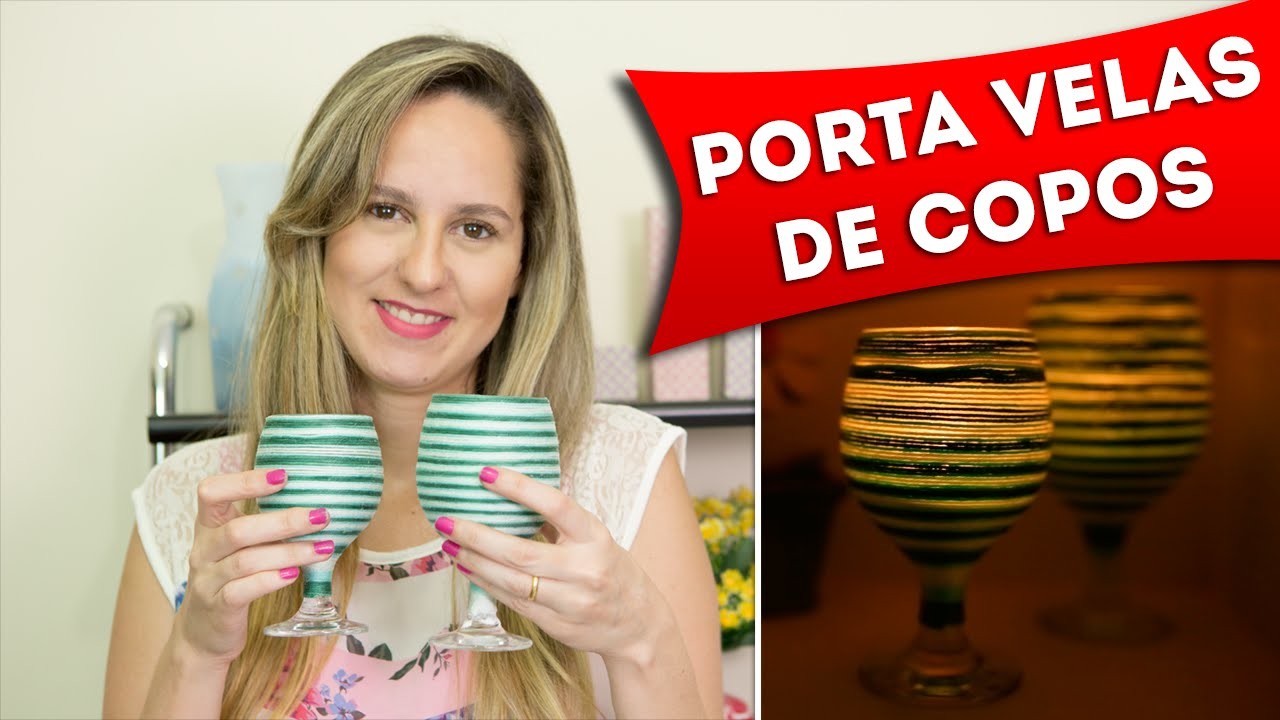 DIY: Porta Velas com Barbante e Copos de Vidro Reciclado - Artesanato, Faça Você Mesmo